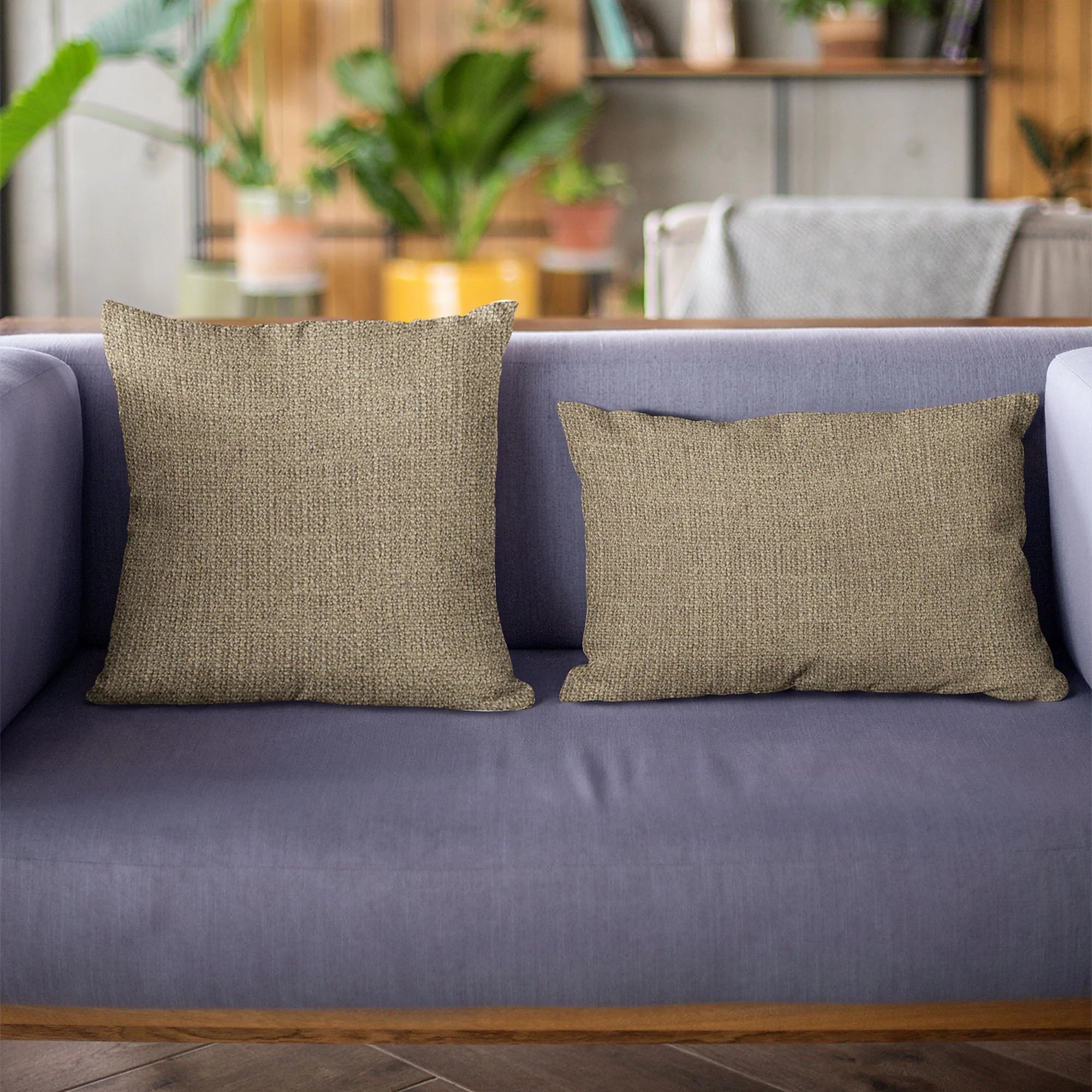 Plutus Hemp Wall Textured Solid, with Open Weave. Luxury Throw Pillow