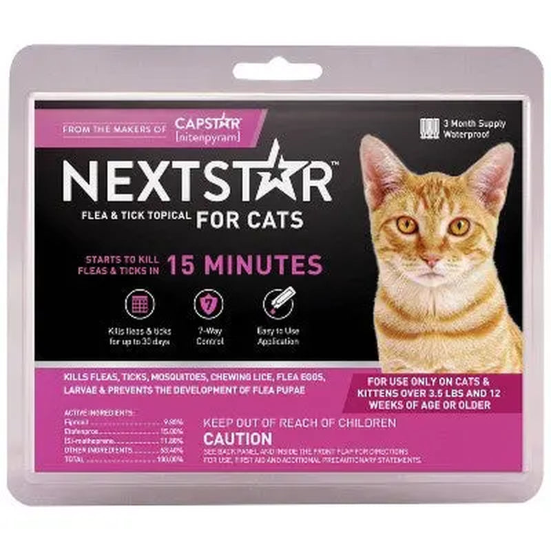 Nextstar Flea and Tick Prevention for Cats - over 3.5Lbs/3Ct