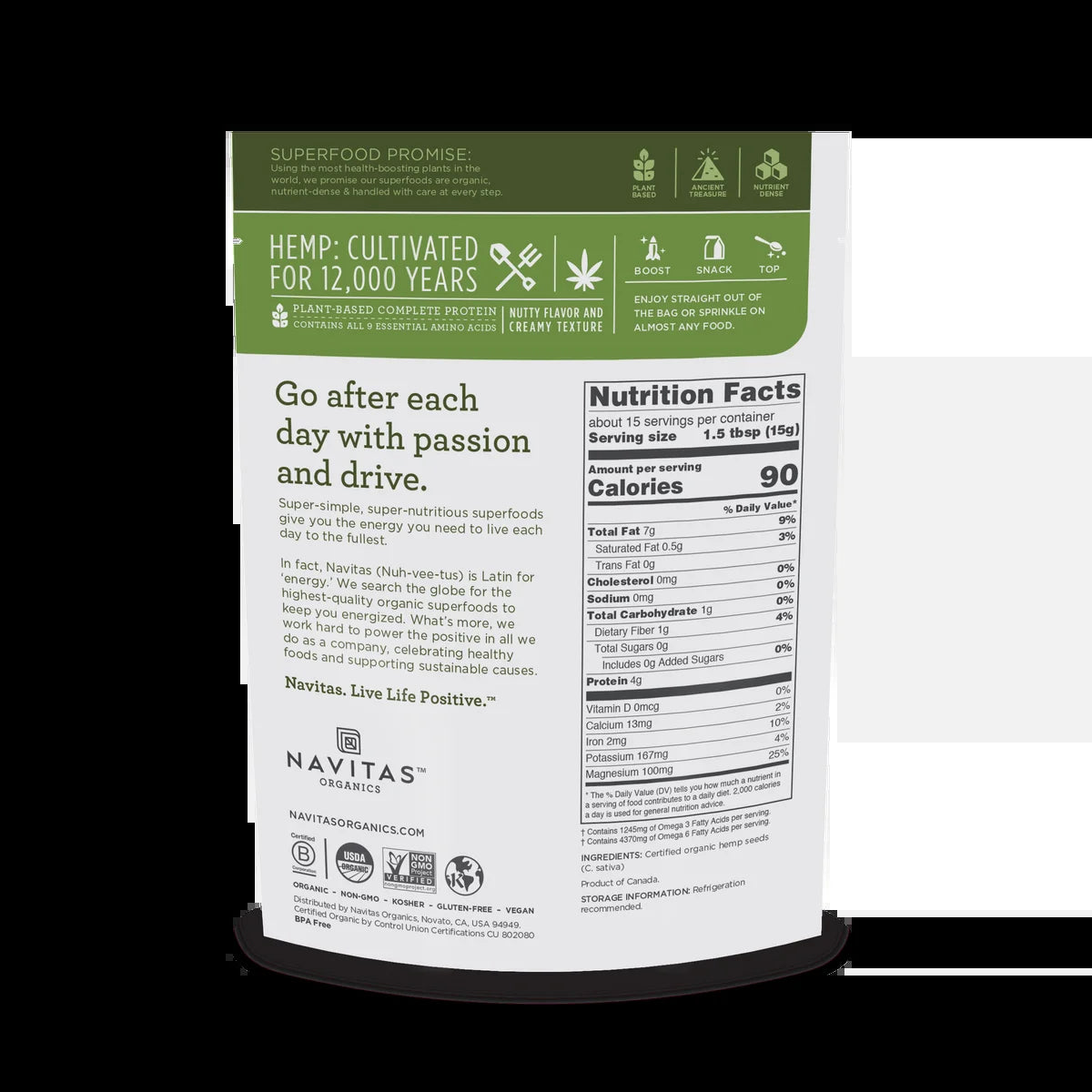 Hemp Seeds, 8 Oz.