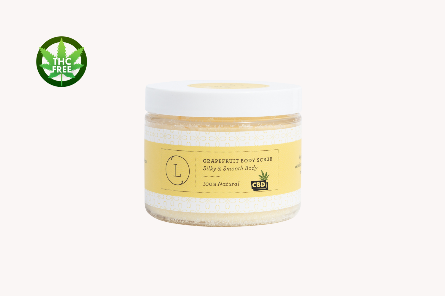 CBD Grapefruit Body Salt Scrub with CBD - Moisturizing and fresh (THC free)-0