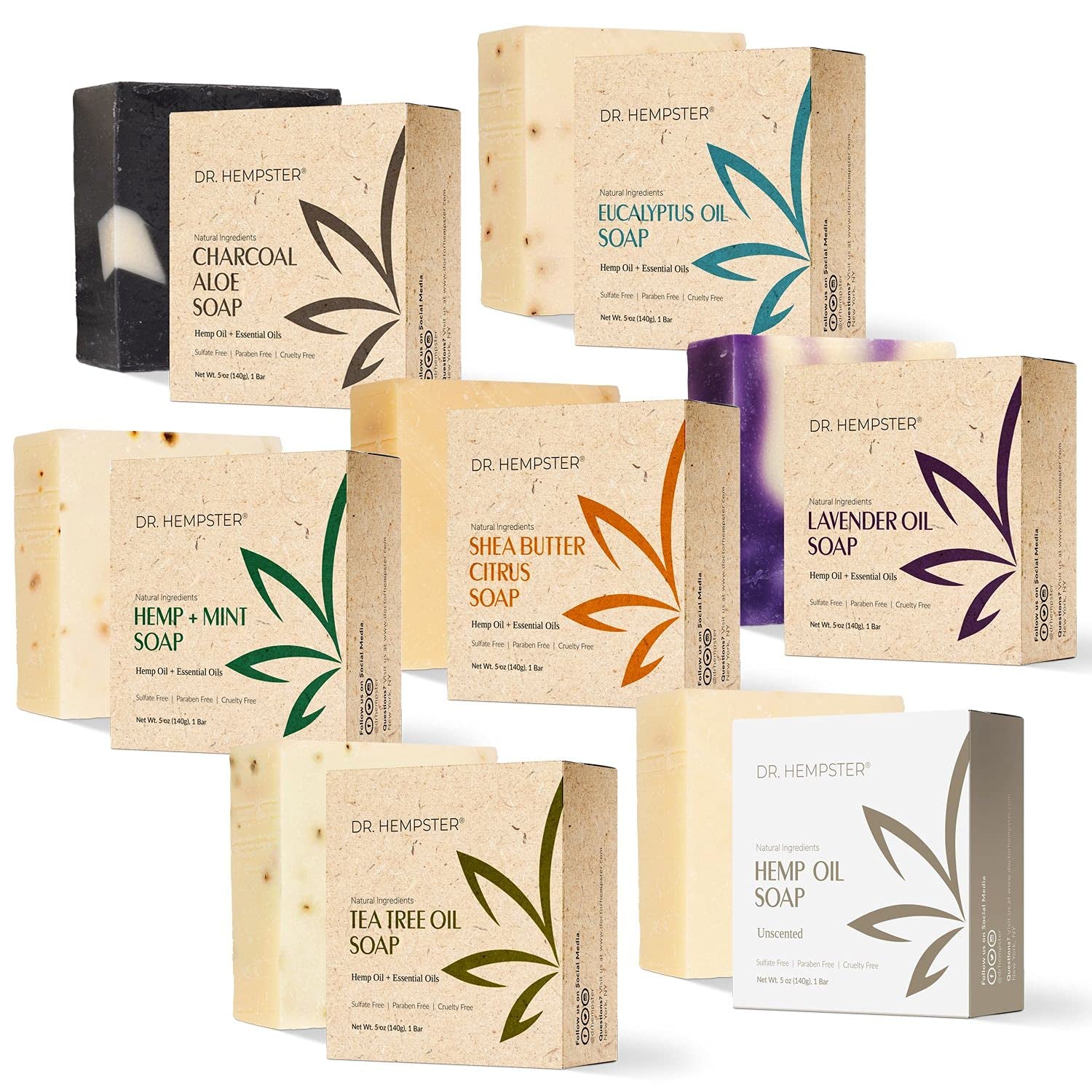 Hemp and Tea Tree Soap Bar, 5 Oz Bar Soap - Skin Cleansing Hemp Soap - Moisturizing, Soothing, Antioxidant Formula with Natural and Organic Ingredients - Made in the USA