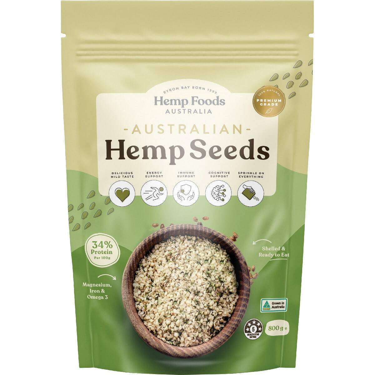 ESSENTIAL HEMP Australian Hemp Seeds Hulled 800G