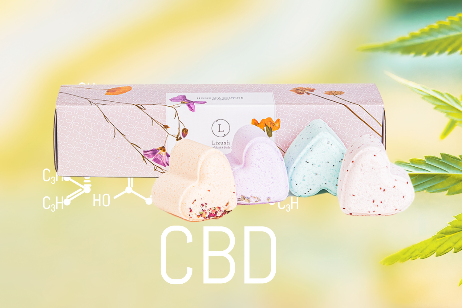 CBD -  5 Hearts Shaped Shower Steamers with CBD - in a Gift Box - Can be personalized. (THC free)-2