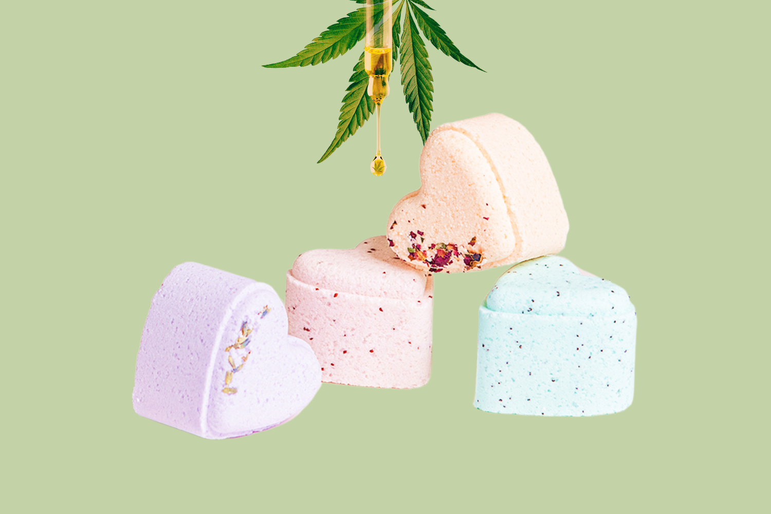 CBD -  5 Hearts Shaped Shower Steamers with CBD - in a Gift Box - Can be personalized. (THC free)-3