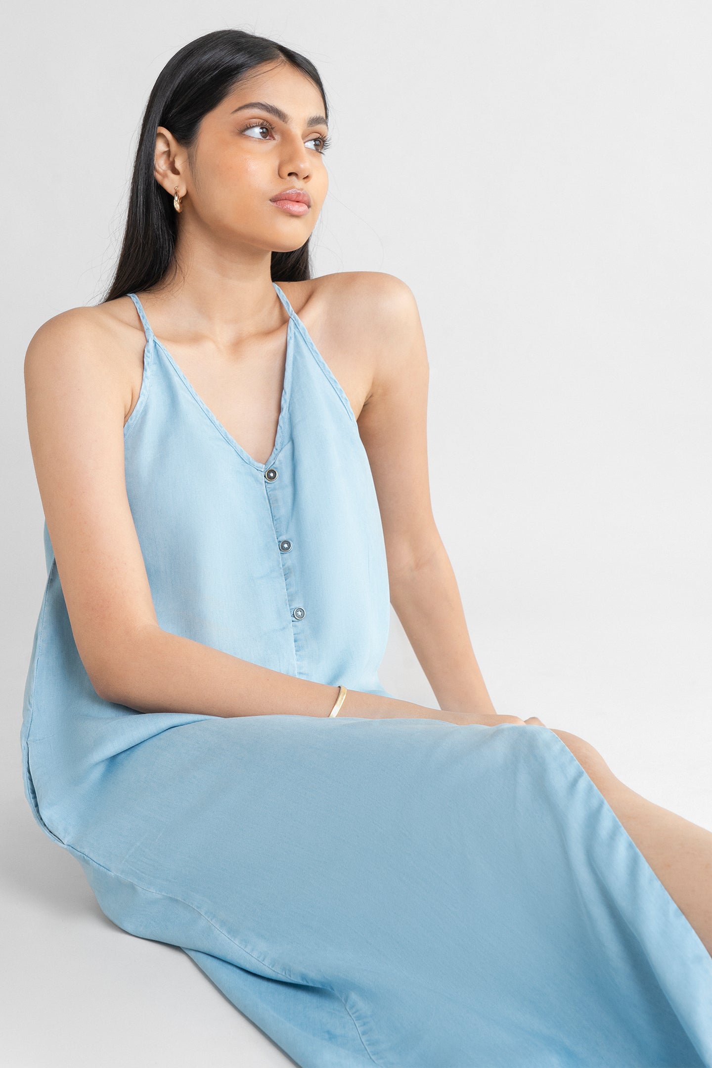 In The Mood For Love Denim Midi Dress-2