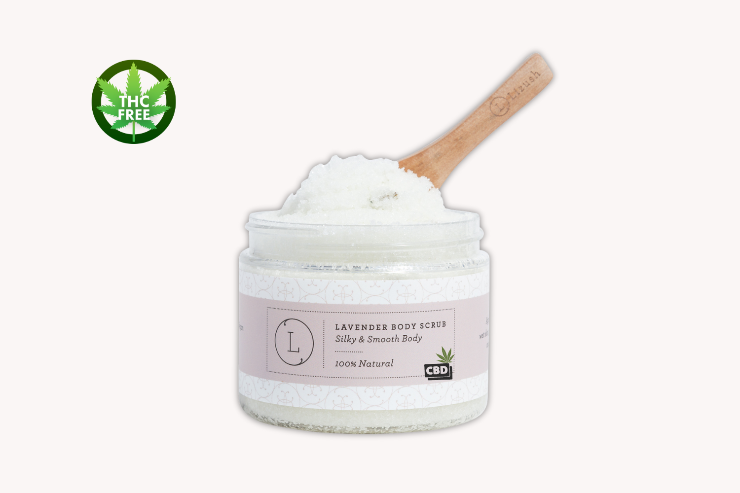 CBD Lavender Body Scrub with CBD, Natural Body Salt Scrub (THC free)-0