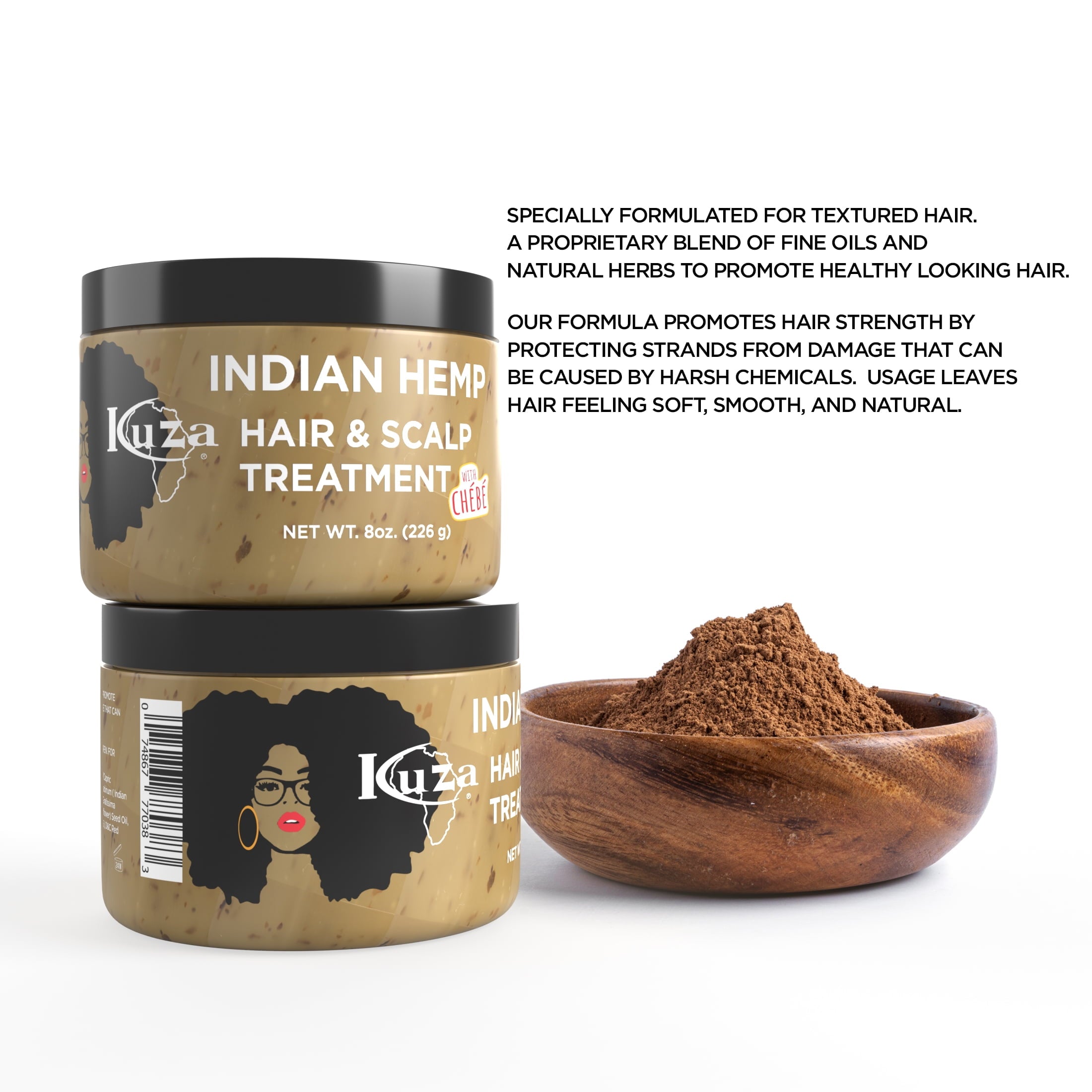 Indian Hemp with Chebe Hair & Scalp Treatment, 7.7 Oz , All Hair Types