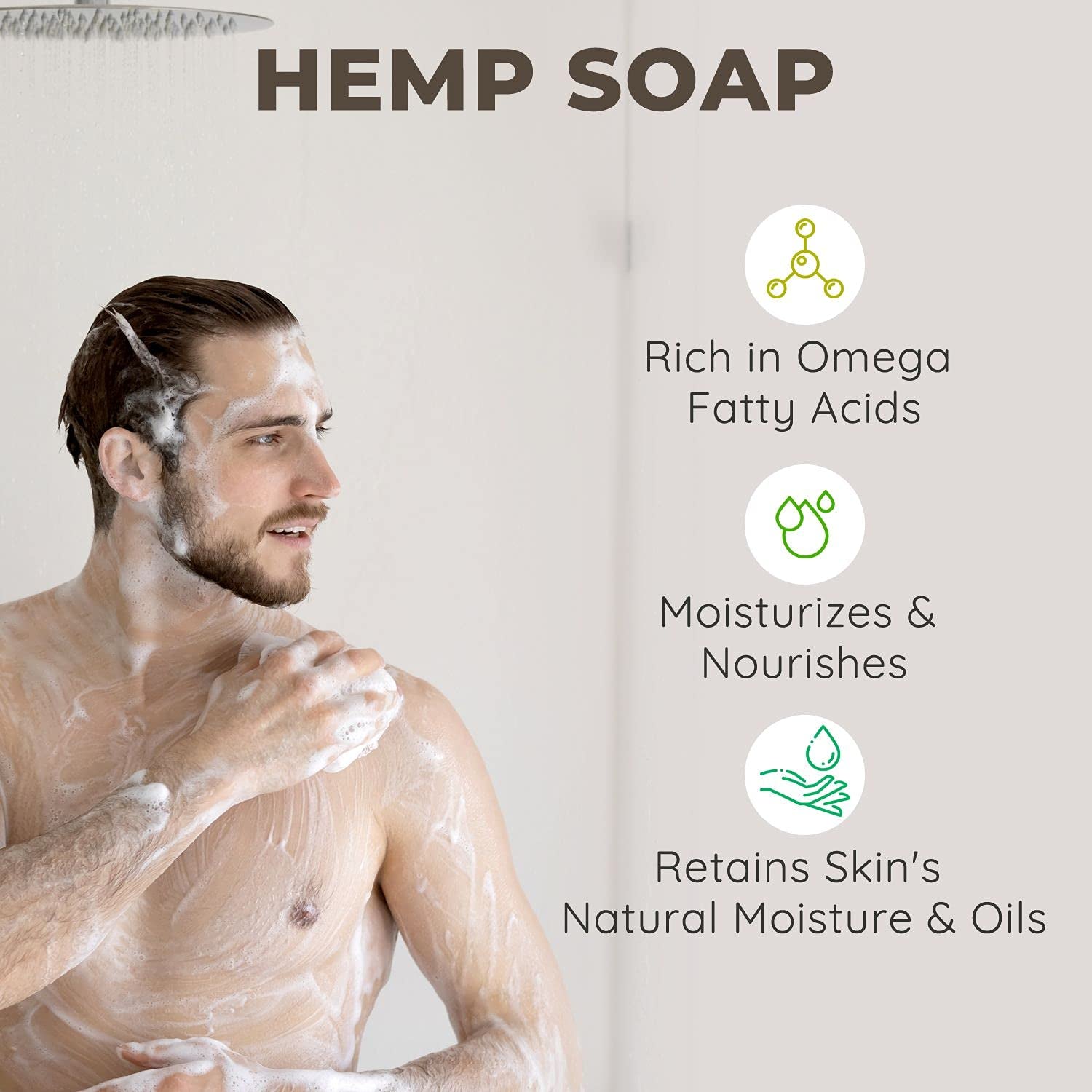 Hemp and Tea Tree Soap Bar, 2 Pack - 5 Oz Bar Soap - Skin Cleansing Moisturizing Hemp Soap - Natural and Organic Ingredients