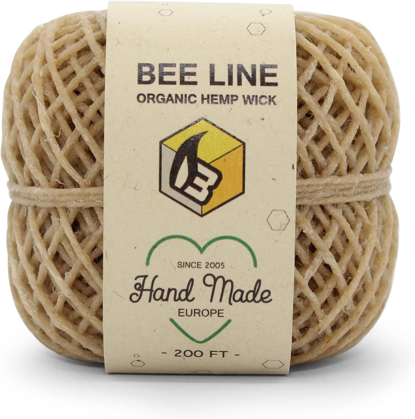Hemp Wick Bundle Pack: 200 FT Beeline Hemp Roll + 1  Hemp Wick Lighter (Black)