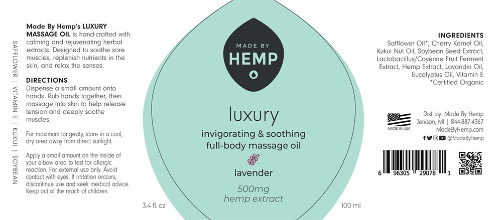 Luxury Massage Oil - LEE HEMP OILS